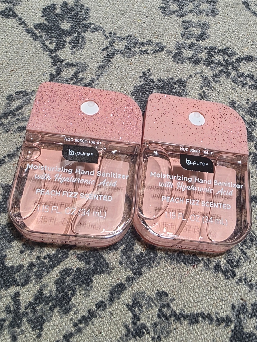 NEW Rare Moisturizing Scented Hand Sanitizer Peach Fizz with Hyaluronic Acid set